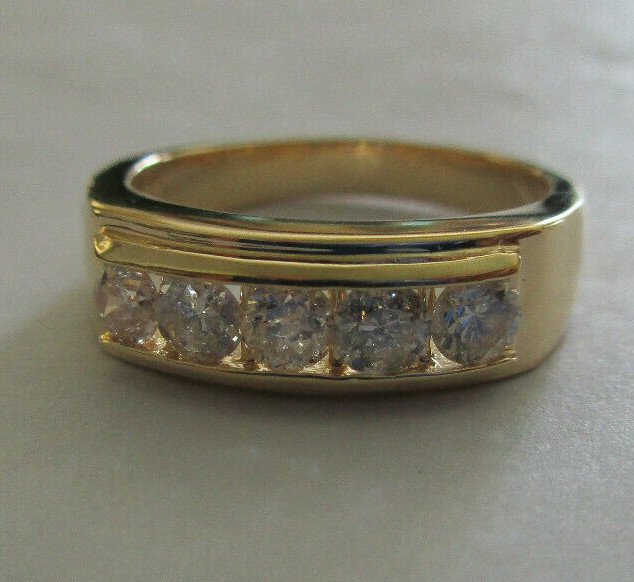 14K Gold Diamond Wedding Band Diamond=1/2 Carat H-SI1 Value=$4,950
