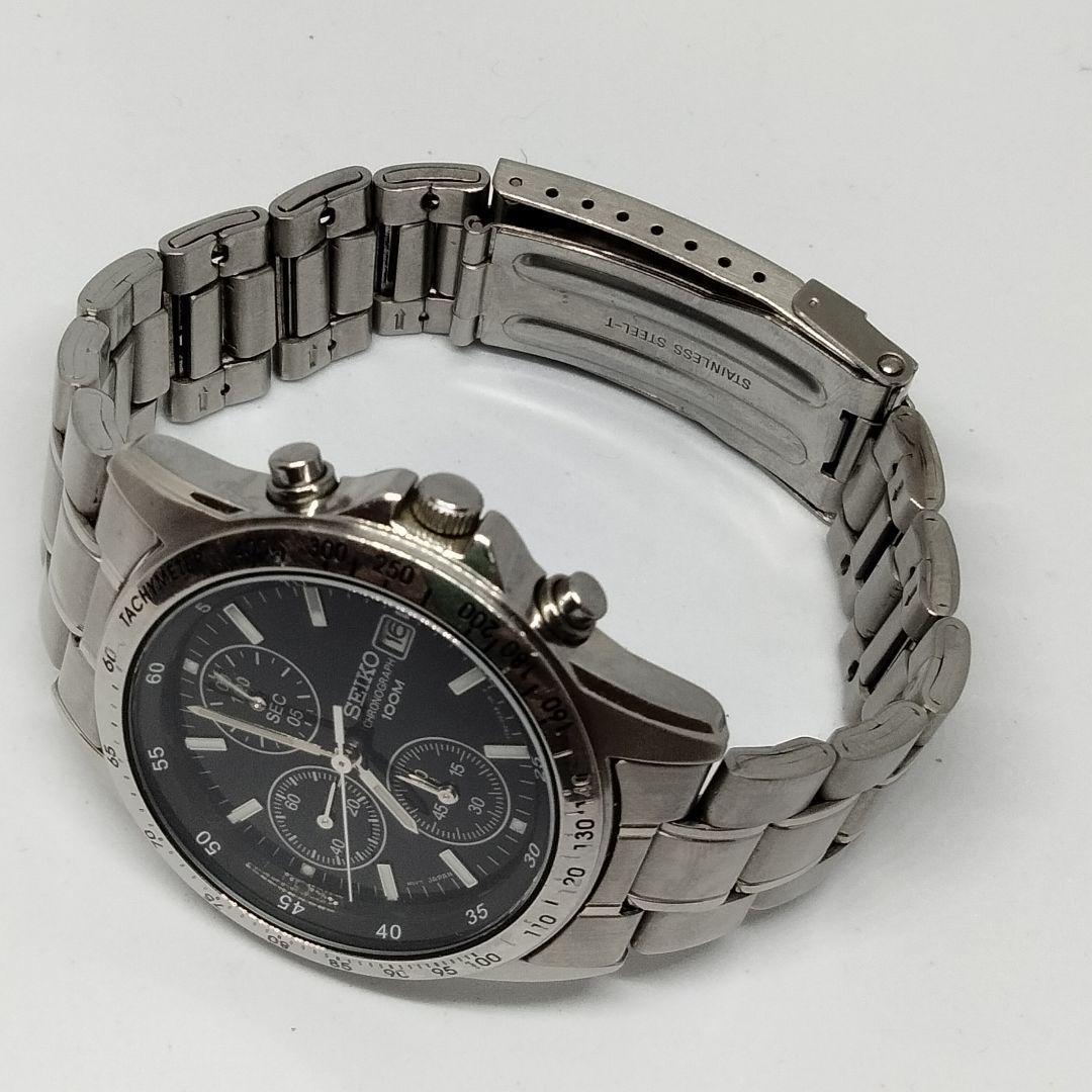 Seiko Mens Watch Chronograph 100m 10Bar 7T92-0DW0 Quartz Analog Very Good Japan