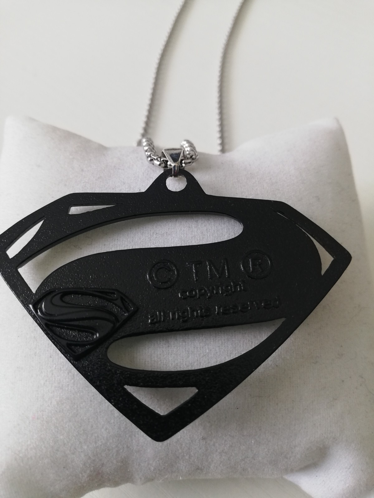 Superhero Superman Pendant 316L Stainless Steel Box Chain New.