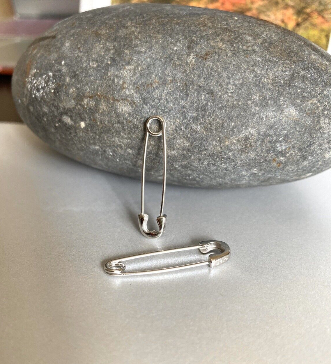 100% 925 Sterling Silver 3CM Silver Safety Pin Minimalist Earrings