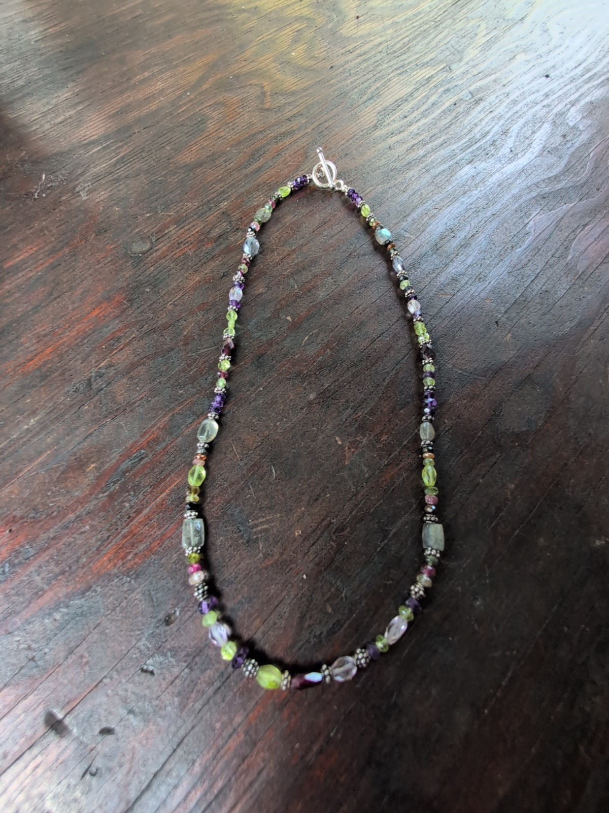 Multicolored Beaded .925 Silver Clasp 18.5″in