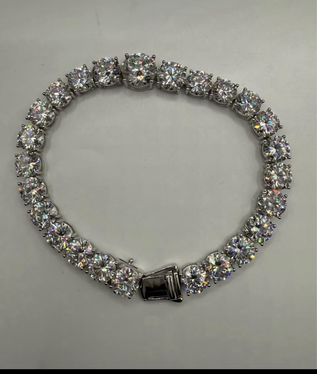 18K white gold Over sterling 925 silver Moissanite Graduated 10.6mm Tennis