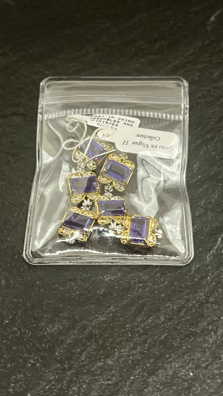 Michael Valitutti Gems En Vogue 925 Sterling Sil 18K YG Pltd Iolite Earrings NWT