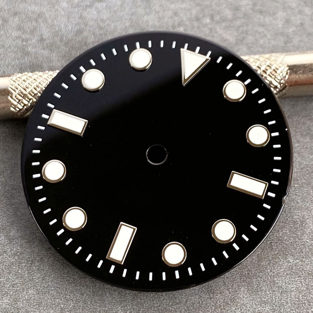 Black Watch Dial 29mm Lume Marks Without Date Window Fit NH35 NH36 NH38 PT5000