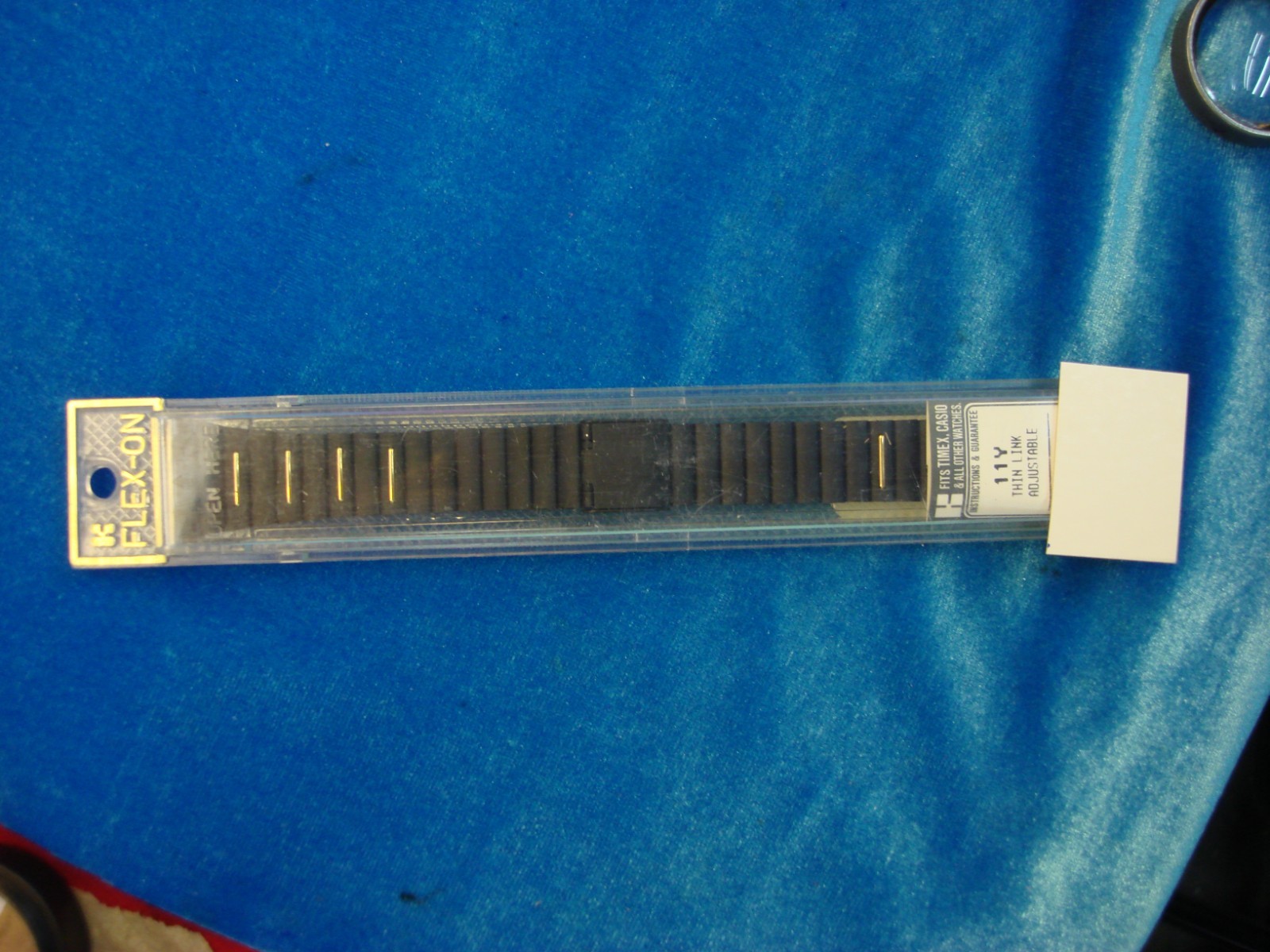 VINT. FLEX-ON BY KREISLER – BLACKENED STAINLESS WATCH BAND – NOS – 16- 22 MM