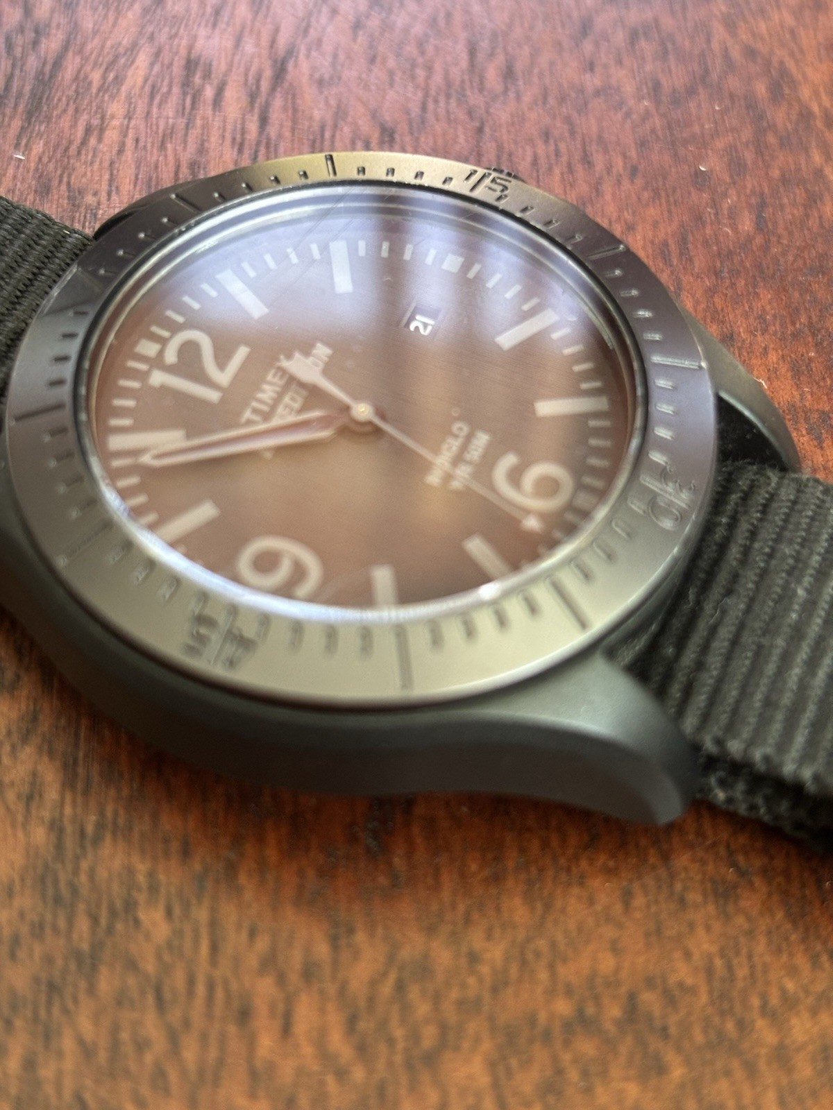 Timex Expedition Quartz 40mm Gray Dial Black Nylon Strap INDIGLO Date 50m