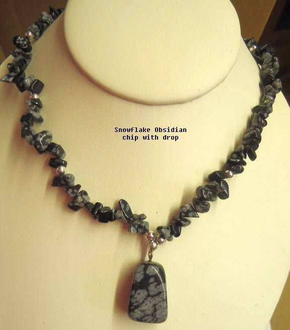 Stone Chip Necklace U CHOOSE size style & stone Amethyst Crystal Turquoise MORE