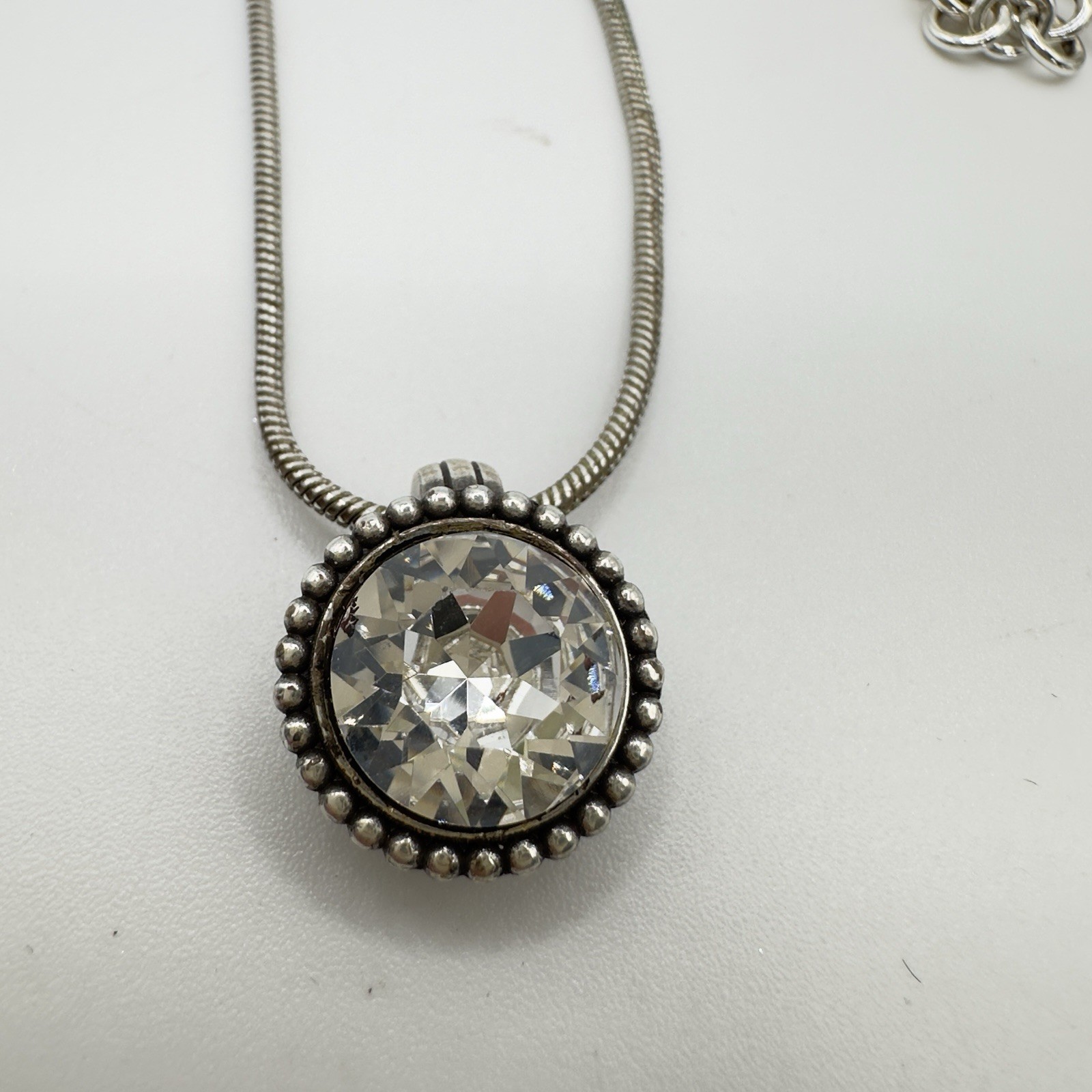 Brighton Twinkle Grande Silver Crystal Pendant Necklace Adjust 16″ – 18″