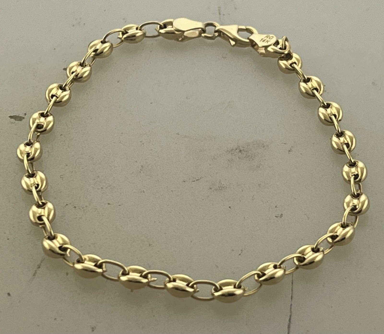 14k Yellow Gold Hollow Puff Gucci Lnk Women’s Bracelet