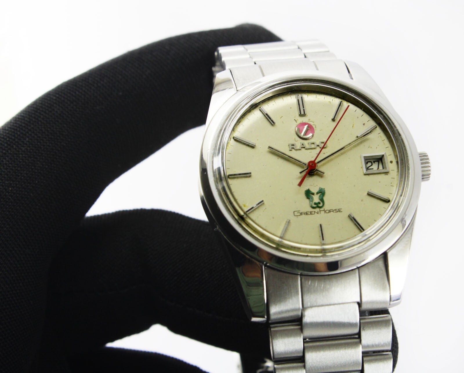 RADO Green Horse Automatic Quick Date Steel Men’s Vintage Swiss Watch Cal 2872