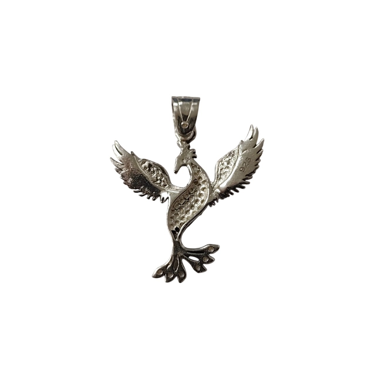 Sterling Silver Phoenix Pendant 925 Handmade 24x23mm Nickel Free Mythical Bird