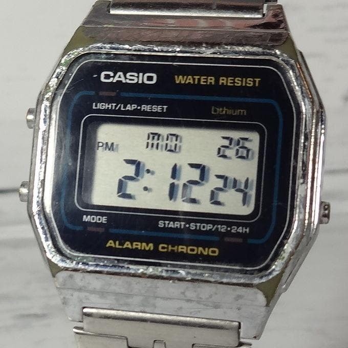 Retro Vintage CASIO A155W Battery Brand New Operation Rated Moderate