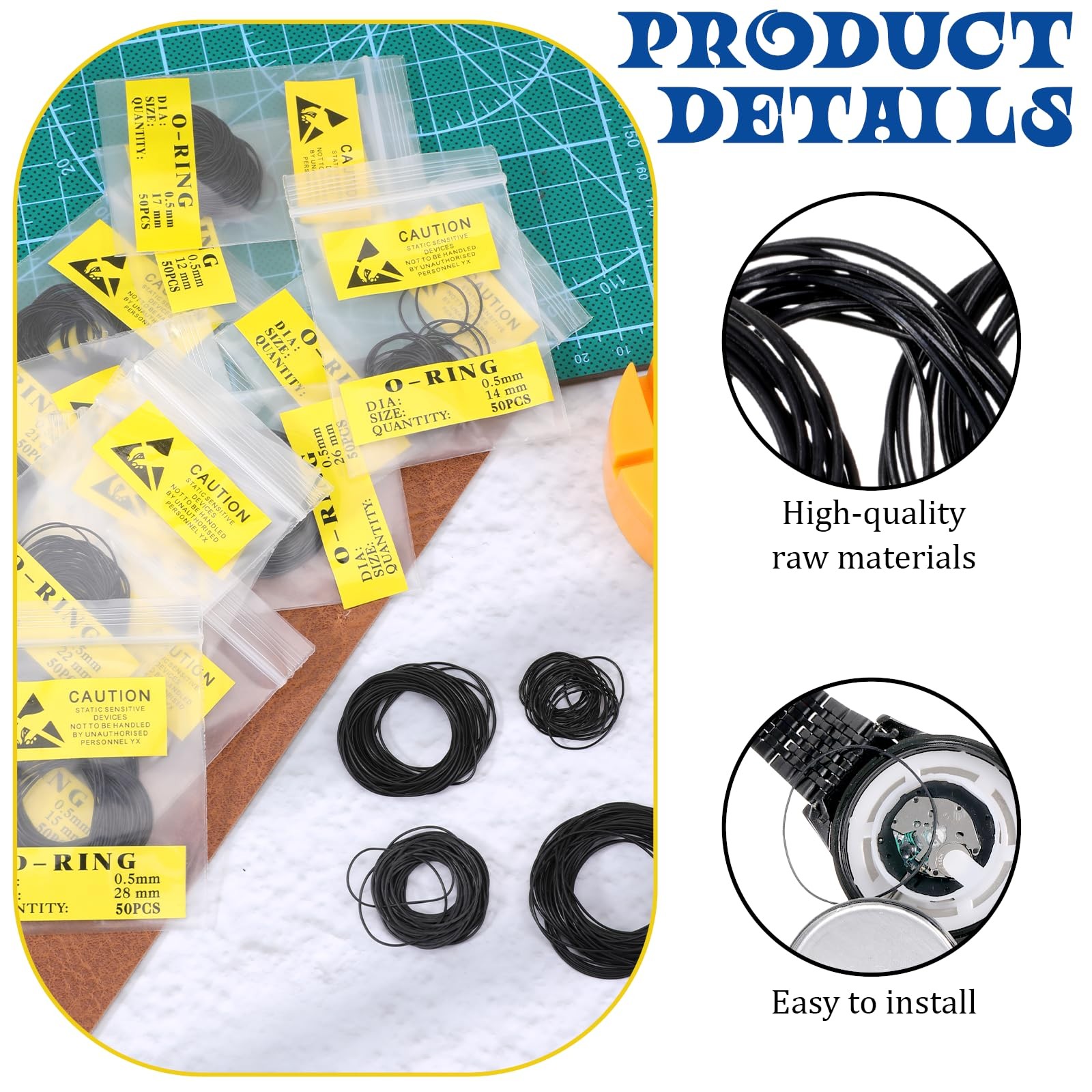 950Pcs Watch Gaskets Assorted Watch O Rings Garskets Back Seal Rings 0.5mm 12…