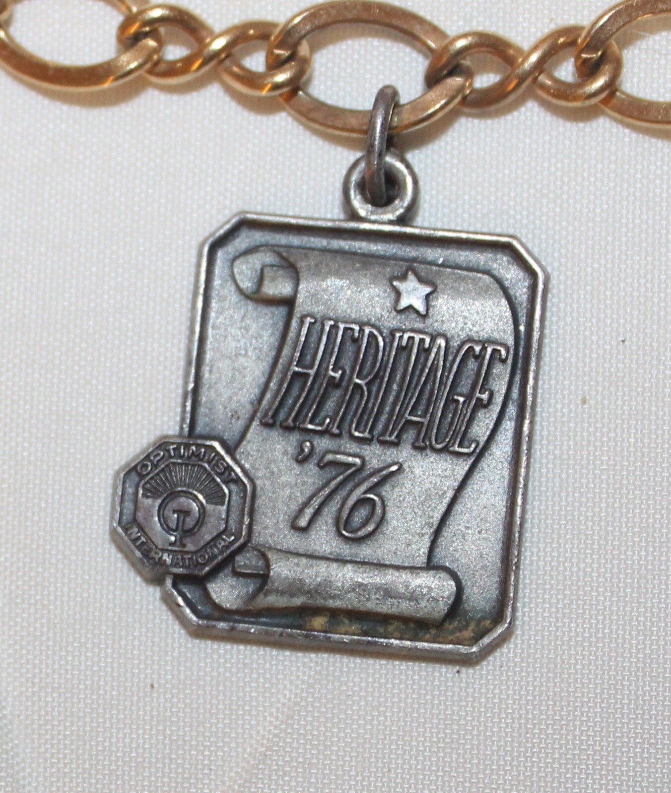 Vintage 1/5 10K GOLD FILL Optimist Wife & Sterling Club Charm Bracelet 2 charms