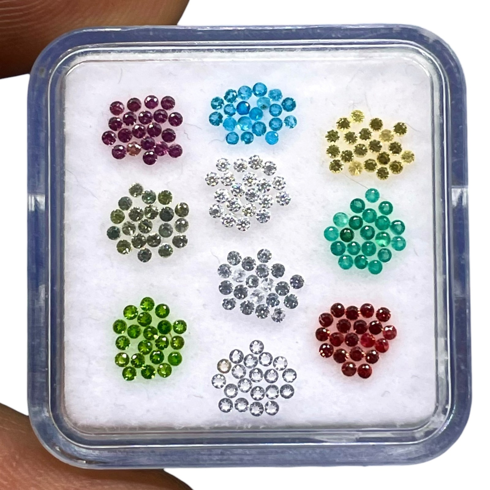 200 Pcs Natural Multi Gemstones Set 1mm Round Diamond Cut Calibrated Gems Lot