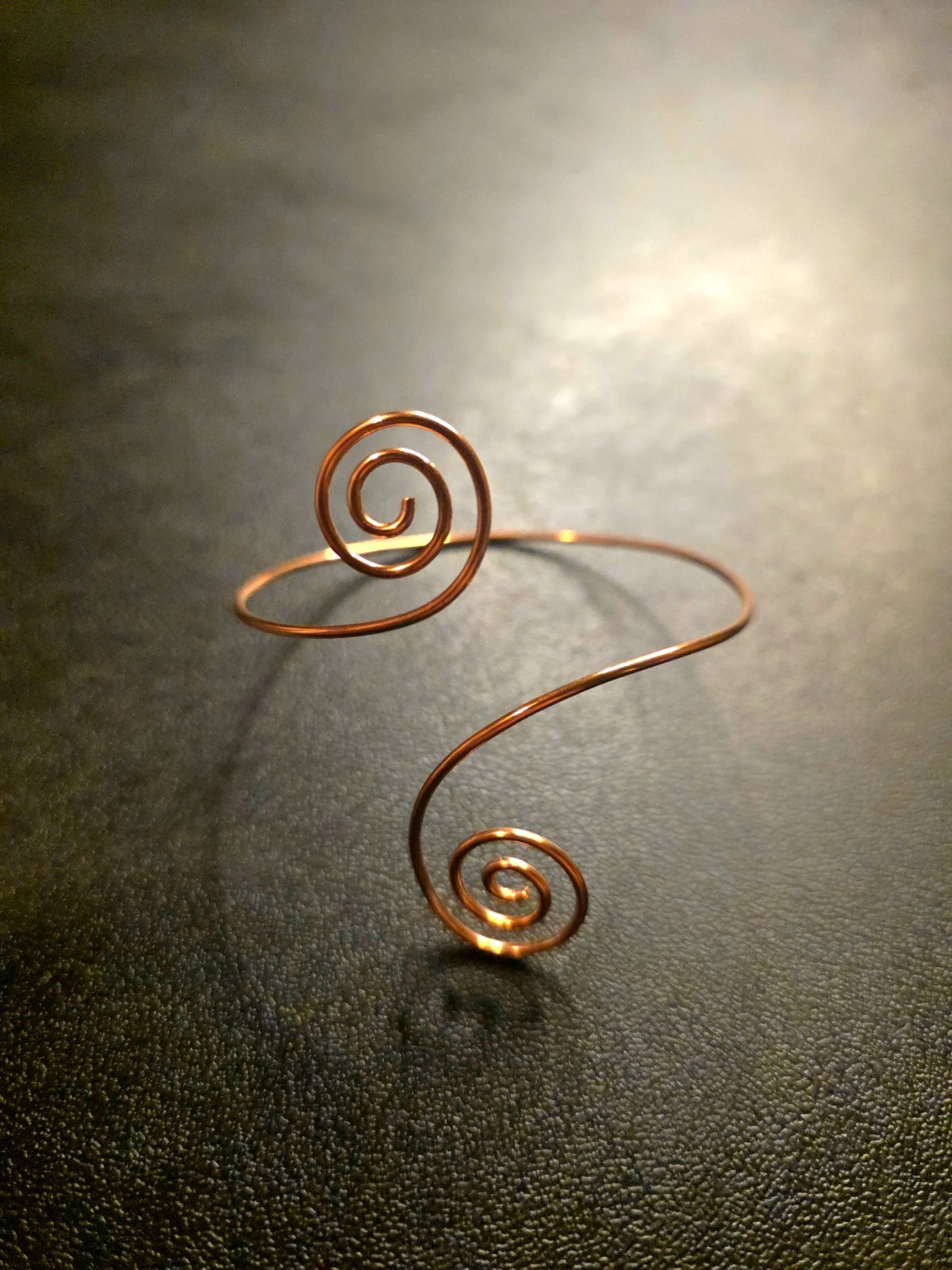Adjustable Handmade Copper Spiral Bracelet 7″ inches Cuff Arm Band Jewelry