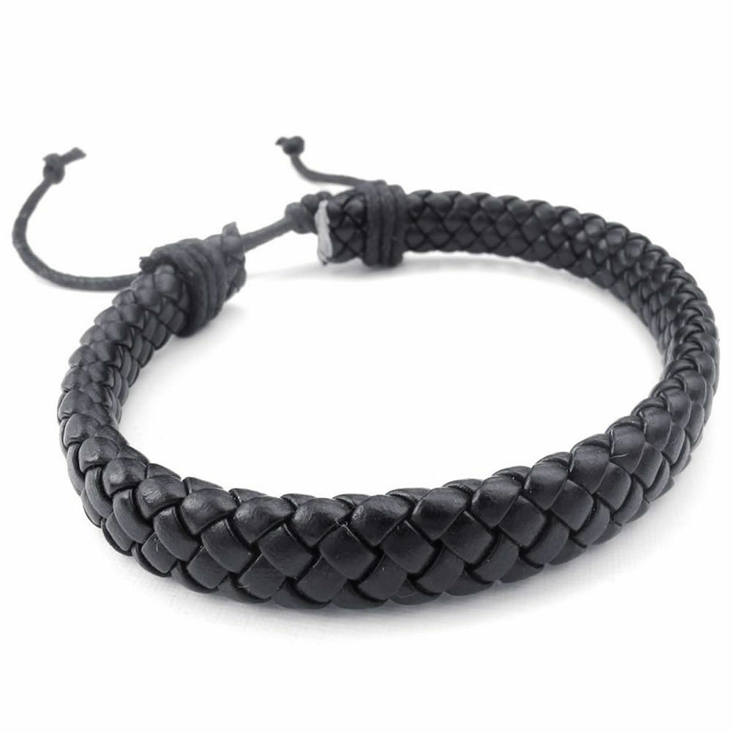 Adjustable Strap Man Woman Teenager Leather Braid Black Cheap 18cm With 23cm