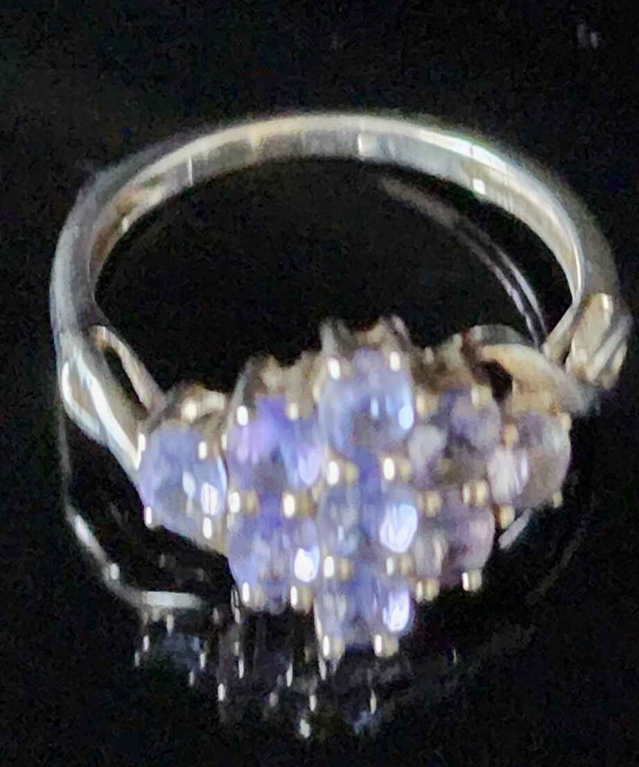 Vintage Sterling Silver Faceted Purple-Lavander Fluorite Ring Size 5.75