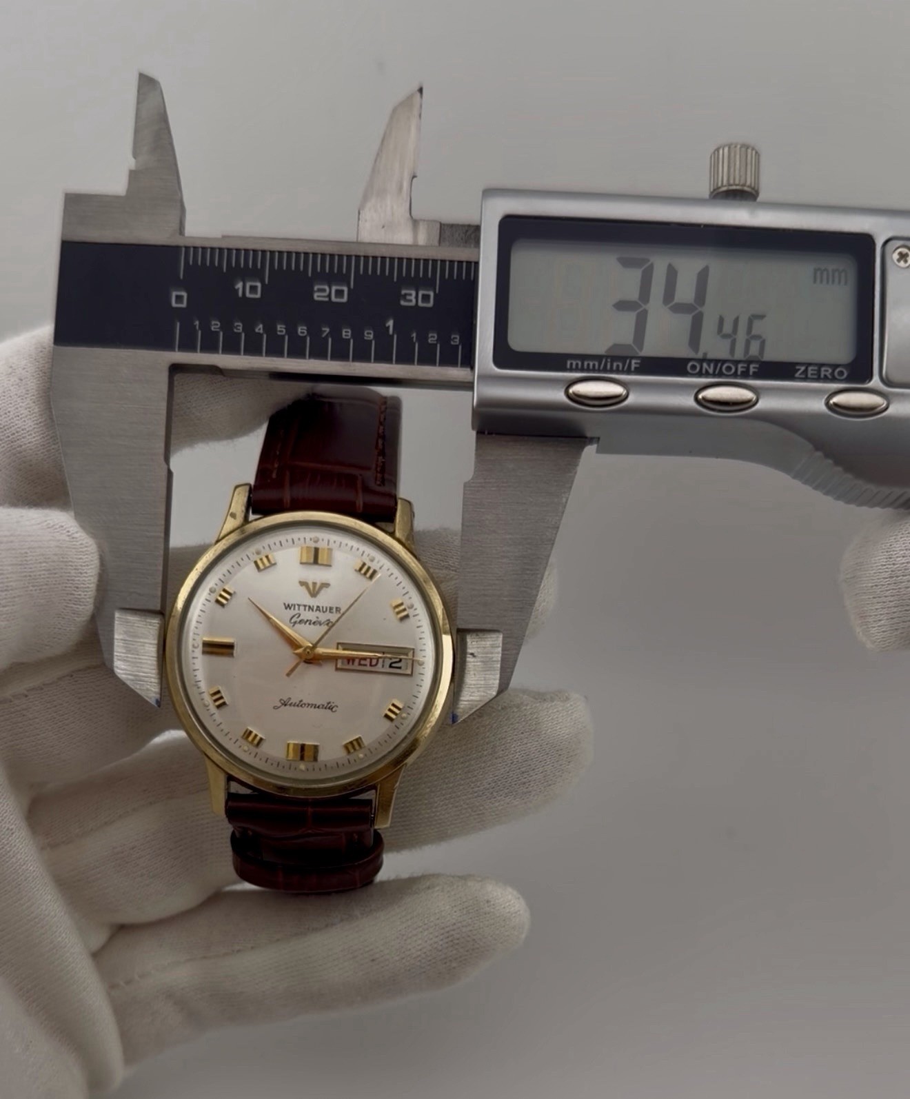 Vintage Wittnauer Genève Automatic Day Date Men’s 10K Gold Filled Watch