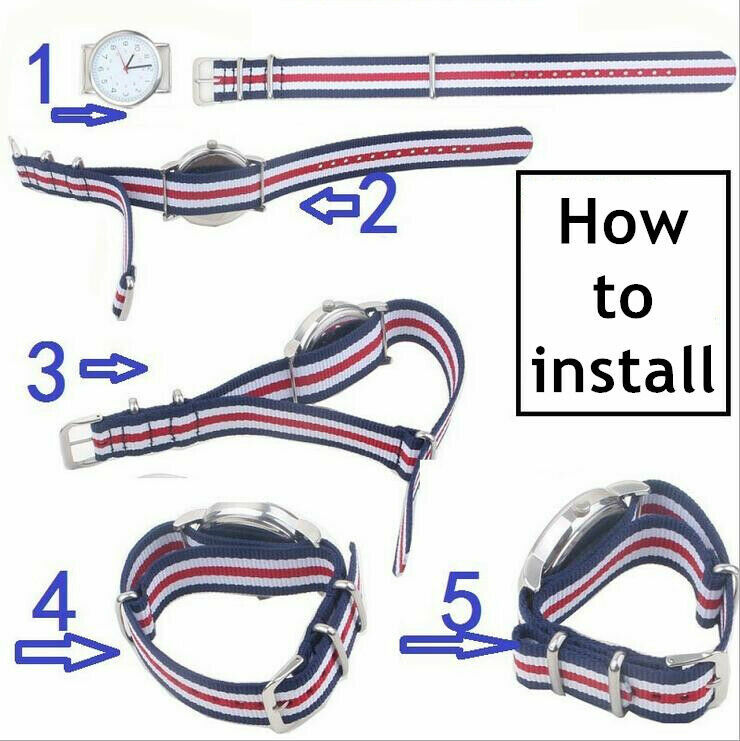 12/14/16/18/20/22/24MM Width Military Nylon Bands Replacement Straps Accessories