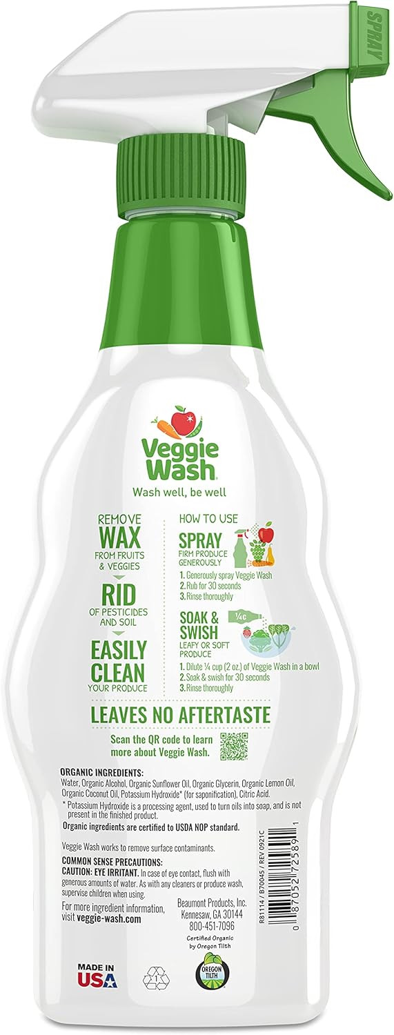 Veggie Wash Organic Fruit and Vegetable Wash, 16-oz 16 Fl Oz (Pack of 1)