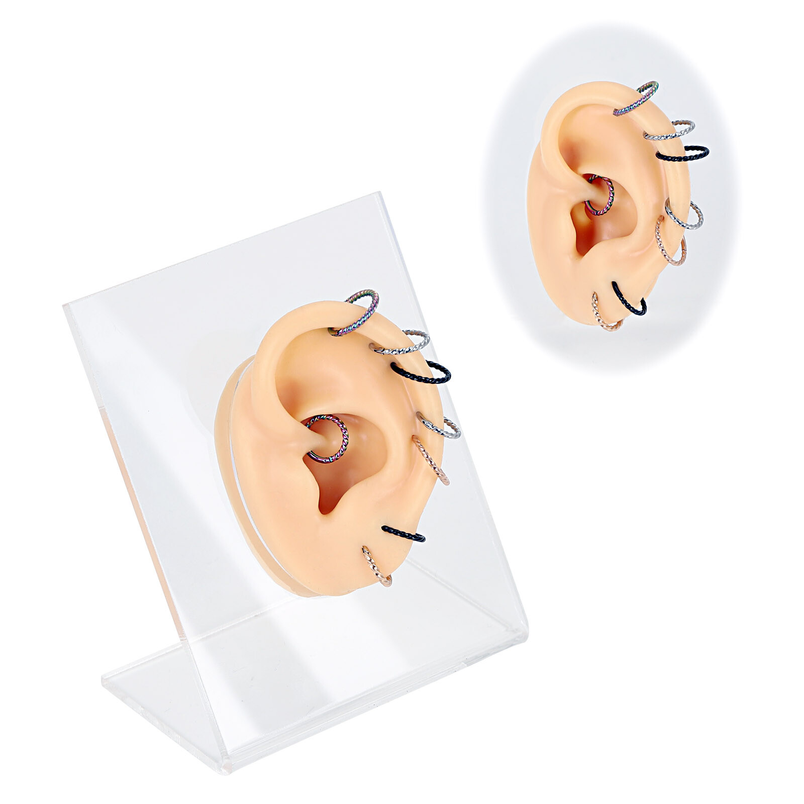 16G Stainless Steel Hinged Ring Braided Septum Clicker Nose Helix Tragus Earring