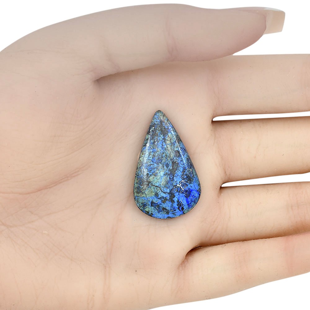 Natural Azurite 32x20x4.3 mm Pear Shape Polished Loose Gemstone LS03154-52
