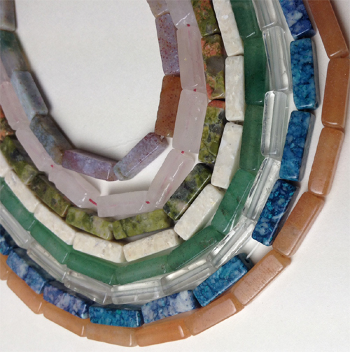 stone rectangle 4x13mm 16 inch strand :aventurine,agate,rose quartz,jasper..