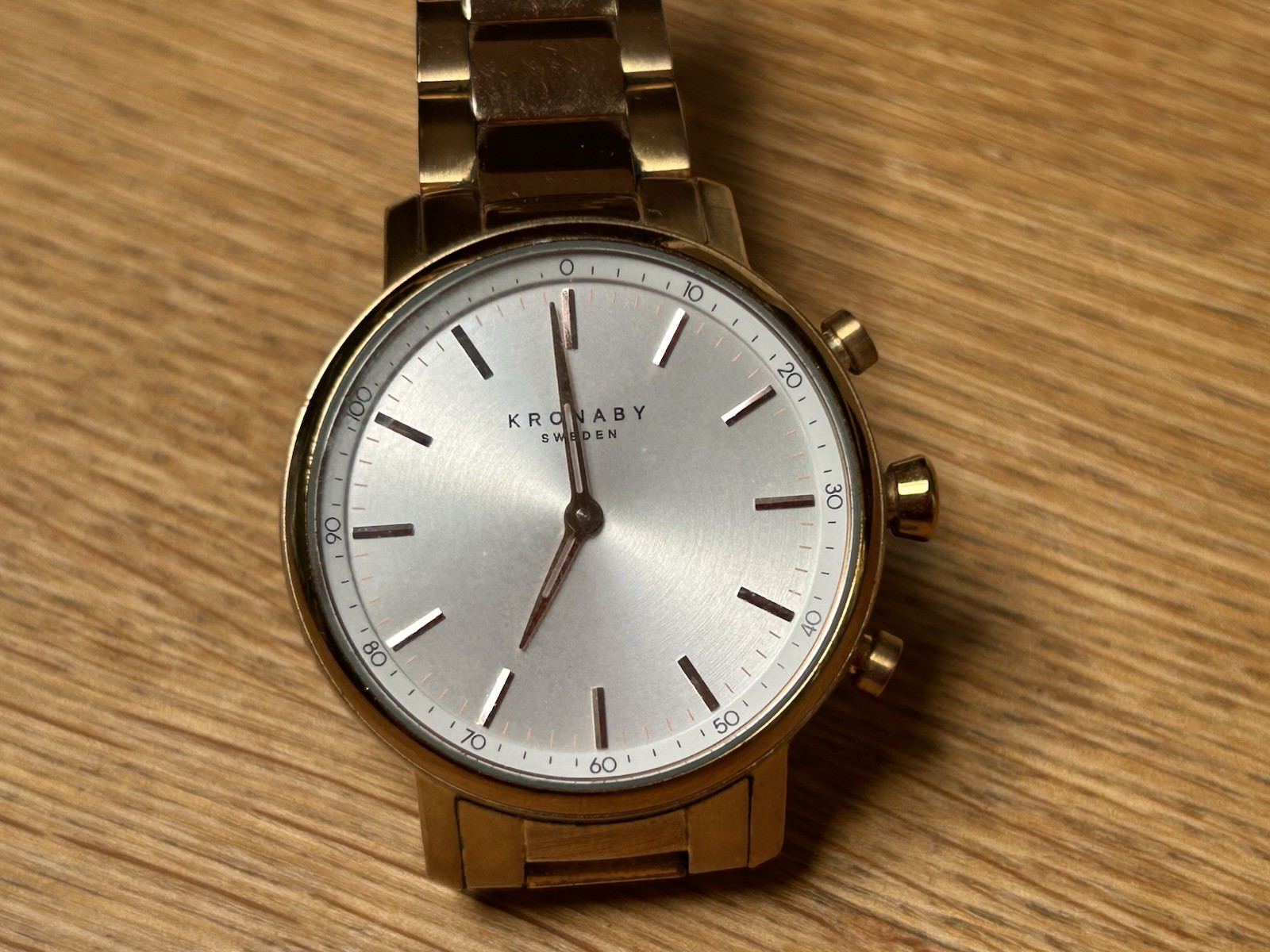 Kronaby Hybrid Smart Watch Carat 38 Rose – White, Rose Bracelet