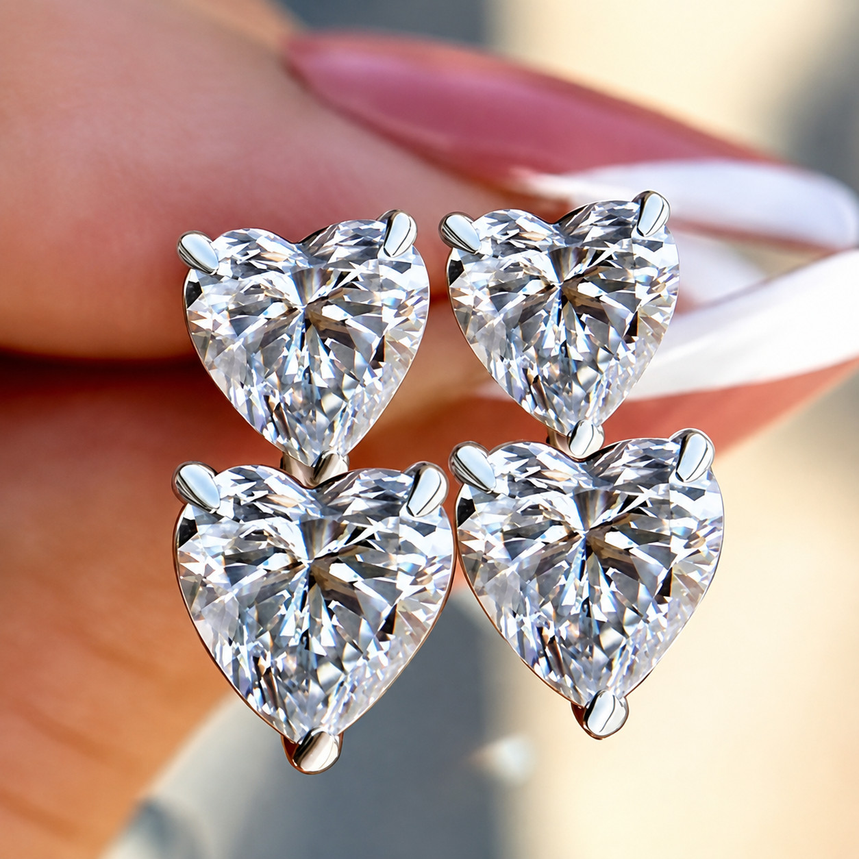 3Ct Heart Cut Moissanite Drop Earrings 925 Sterling Silver GRA Certified Gift