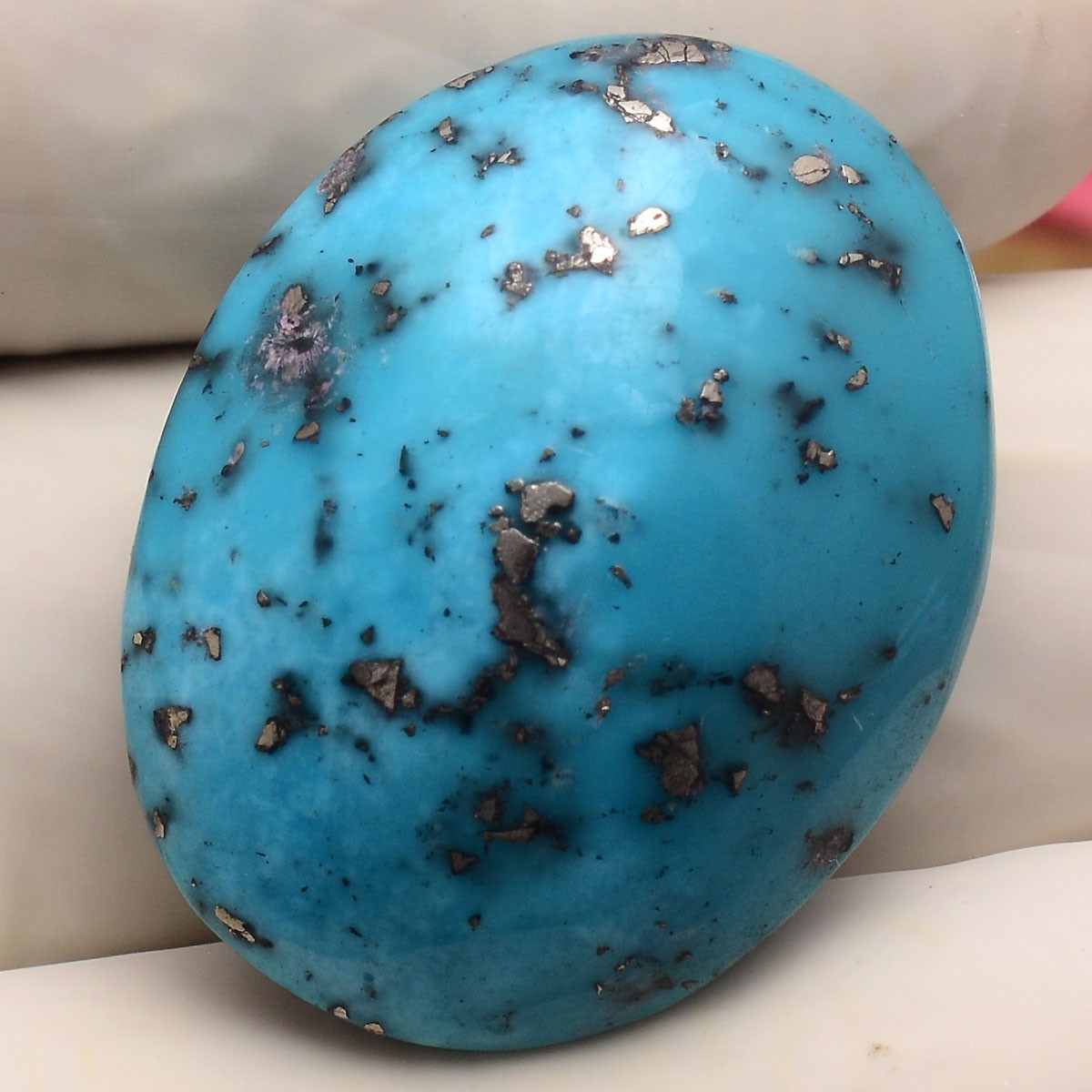 44.50 Cts Natural Persian Turquoise 28mmx22mm Oval Cabochon Untreated Gemstone
