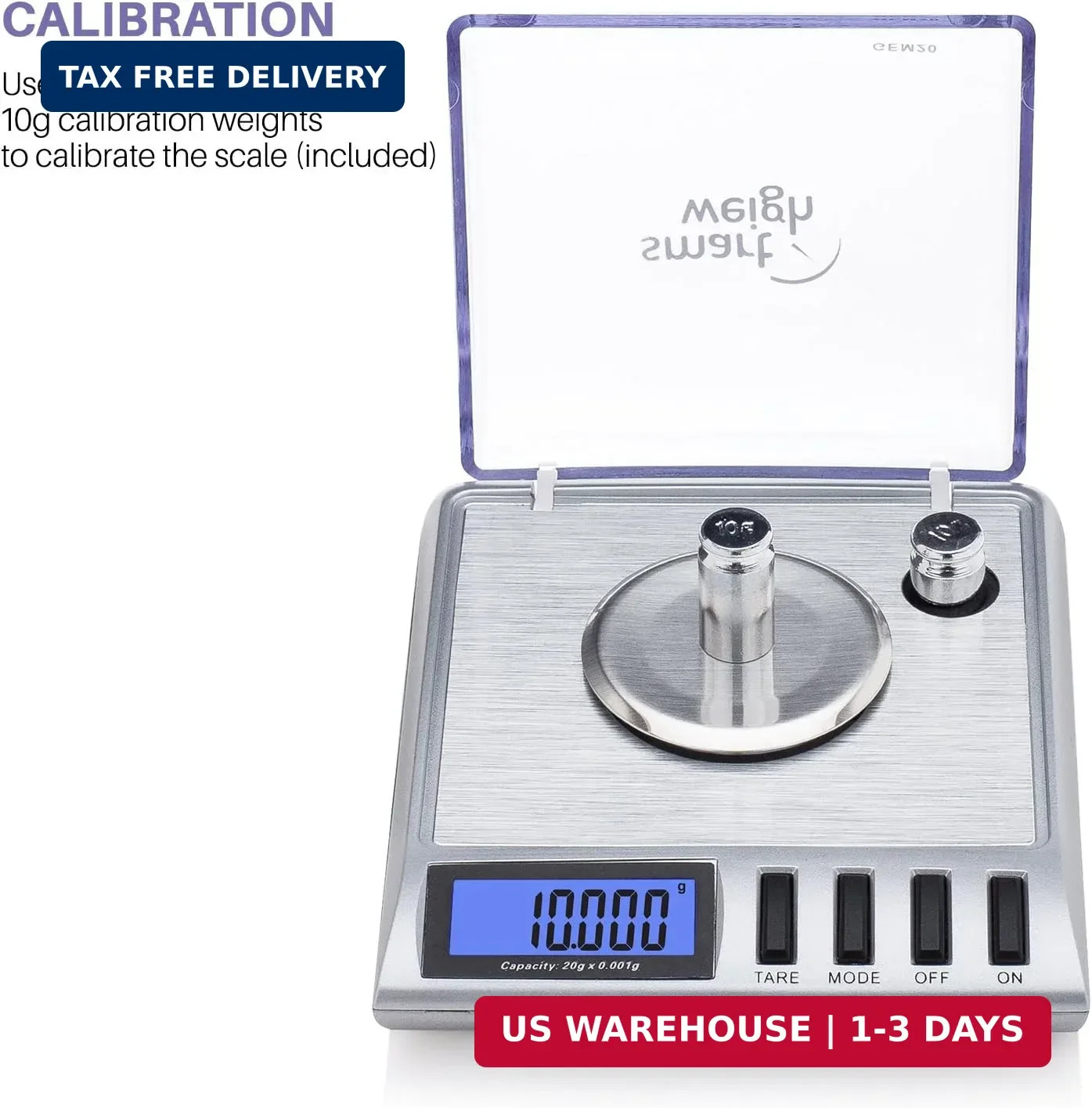 Smart Weigh GEM20-20g x 0.001 Grams, High Precision Digital Milligram Jewelry Sc