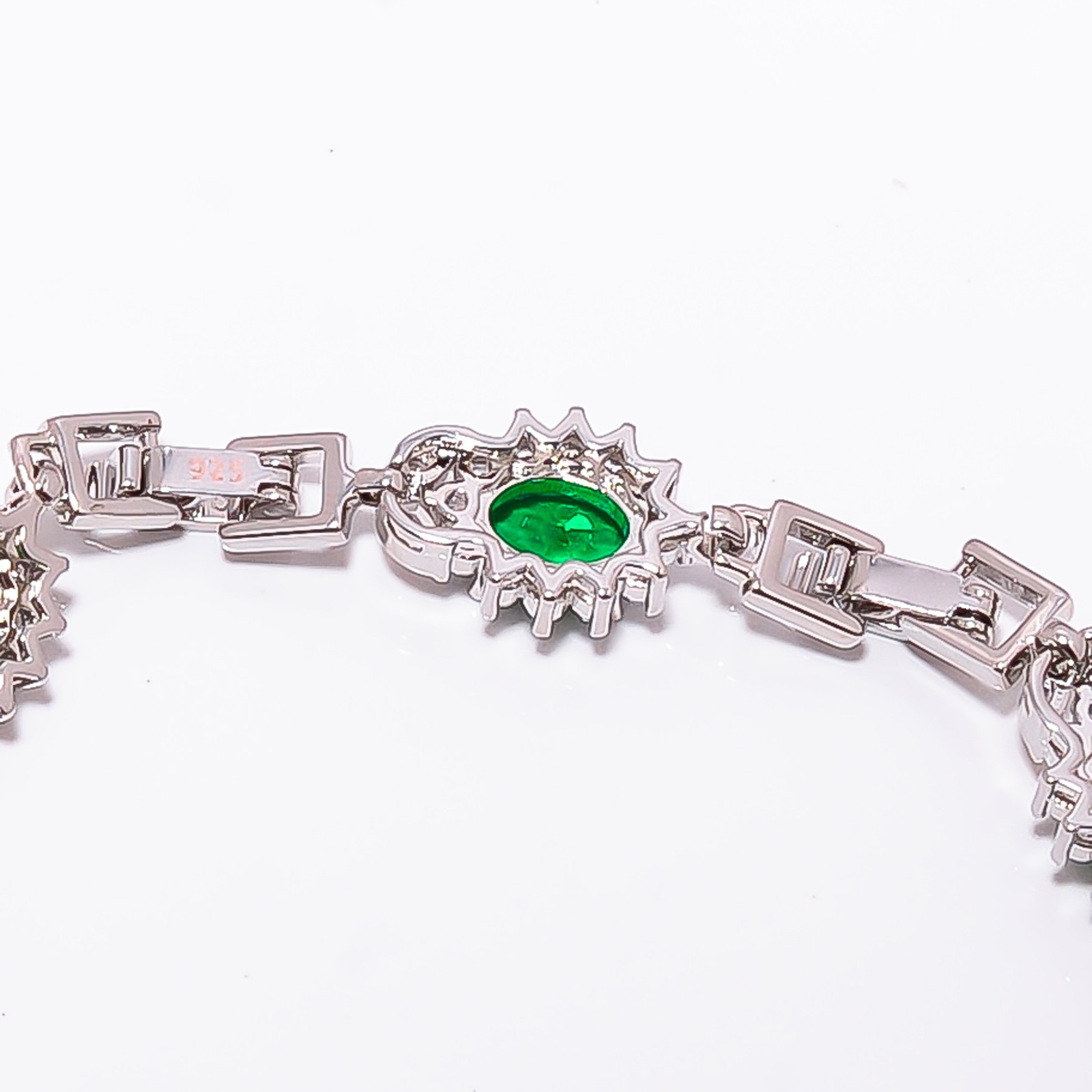 Chrome Diopside, CZ 925 Sterling Silver Adjustable Bracelet 7-8″ B131238