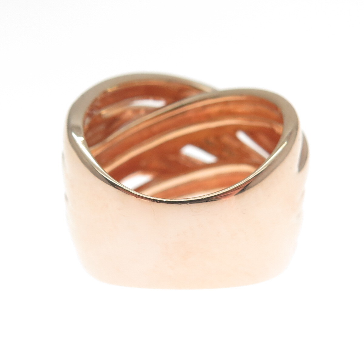 ROSS SIMONS 925 Sterling Silver Rose Gold Plated Interlocked Ring Size 6