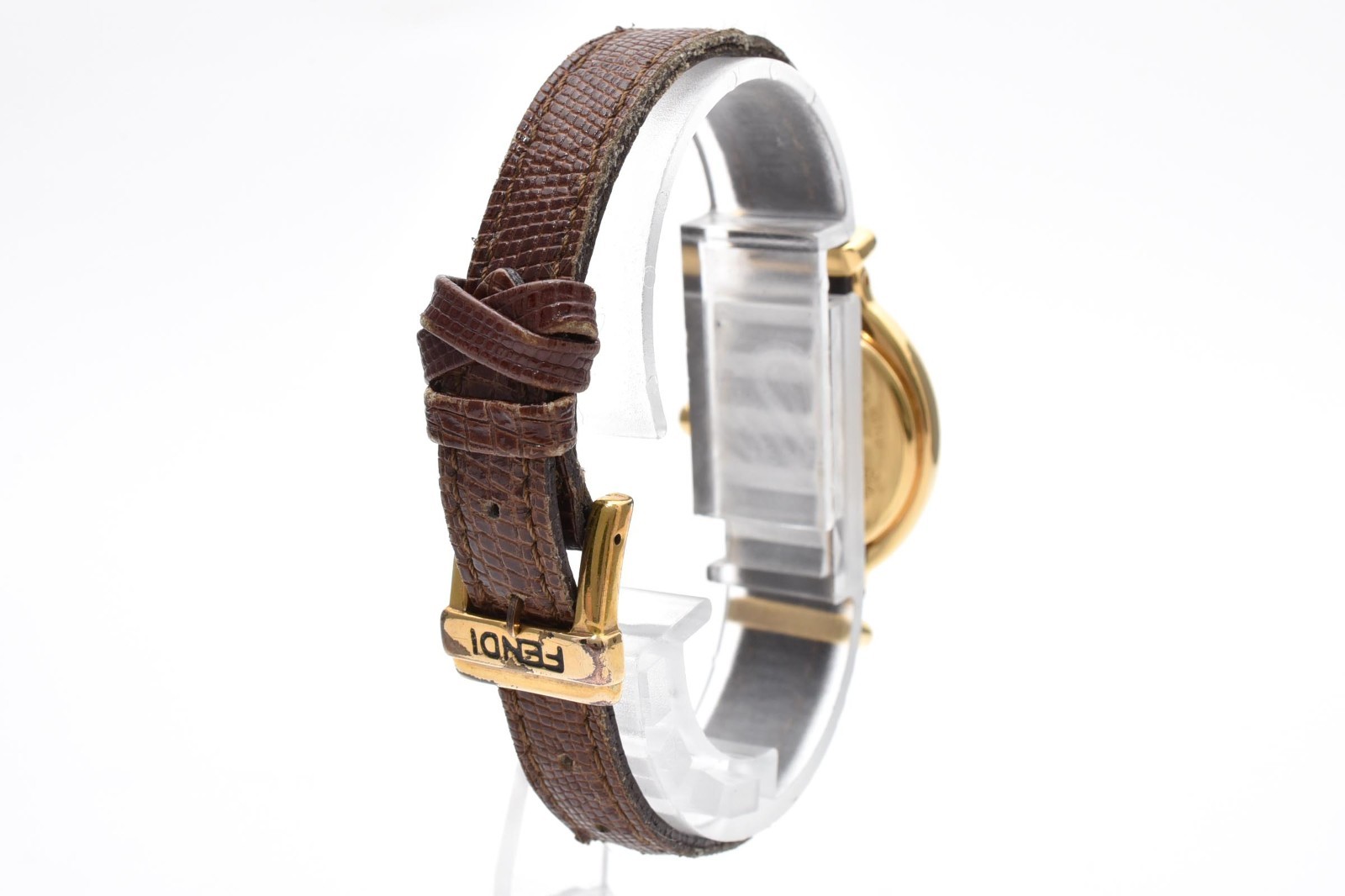 [Box] Fendi 640L Quartz White Oval Gold Plated Changeable 5 Straps Ladies Watch