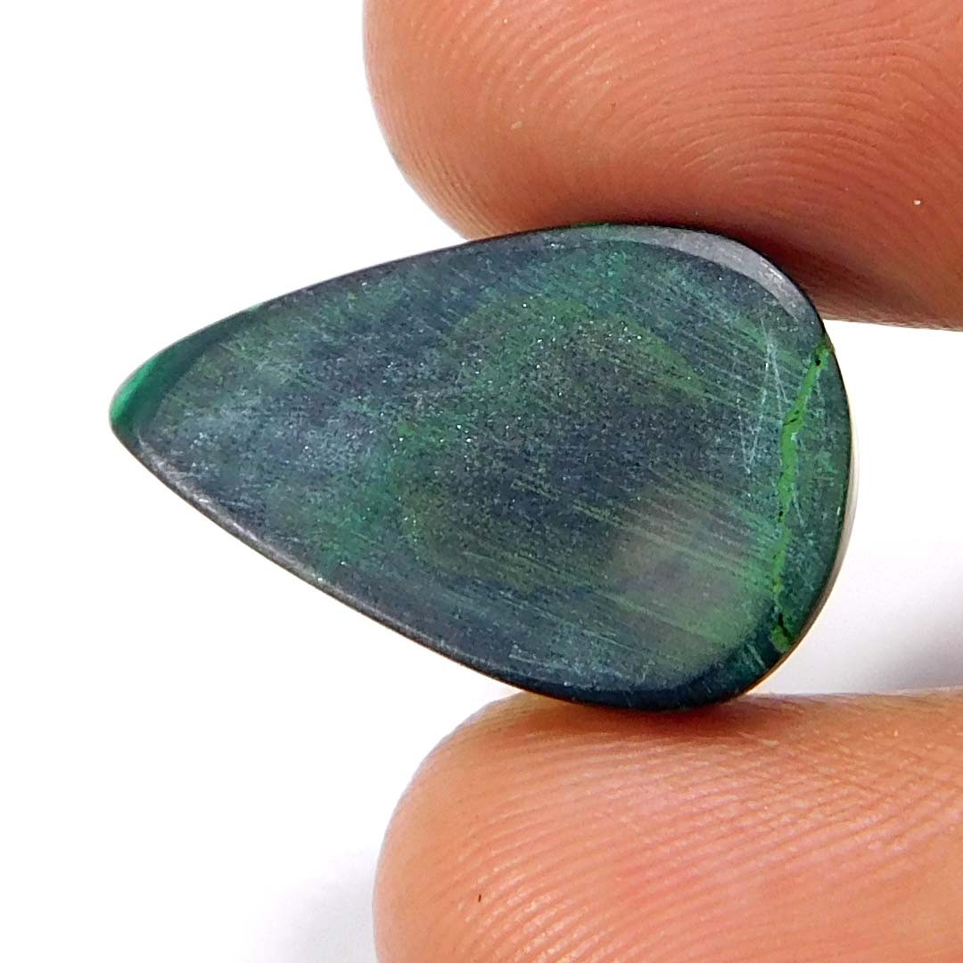 22.65Ct Natural Unique Malachite 22 X 14 X 07mm. Pear Cabochon Loose Gemstone