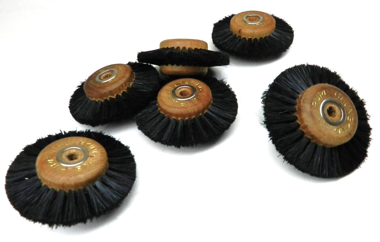 12 Pieces B24 Wood Hub Rotary Wheel Bristle Brush 3Row 2-1/2” Jewelry Dental