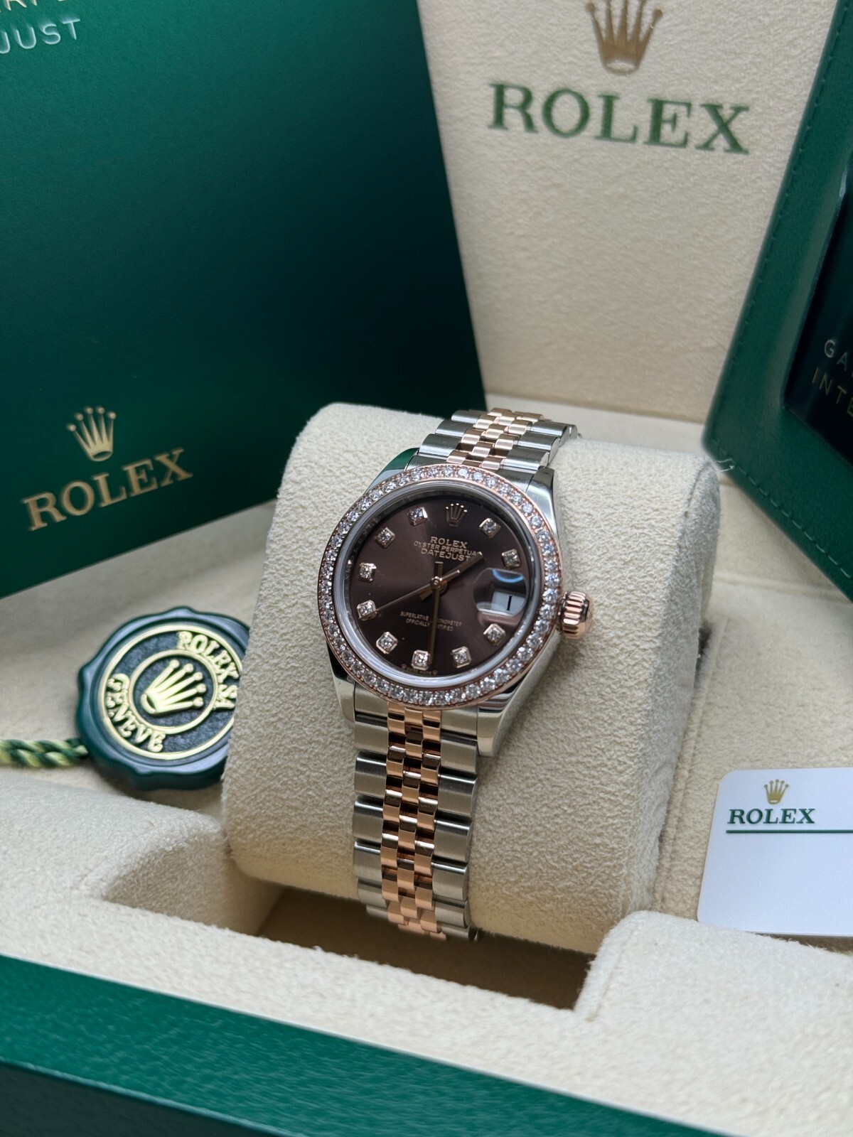 Rolex Lady-Datejust NEW 2024 Chocolate Diamond Dial 279381RBR Jubilee Bracelet