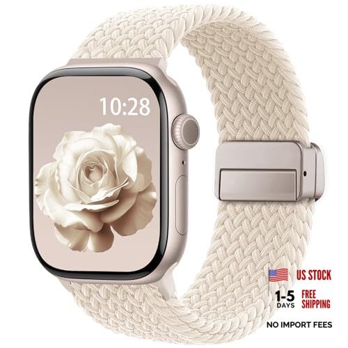 Braided Stretchy Band Compatible 38mm/40mm/41mm/(42mm-Series 11 10) Starlight