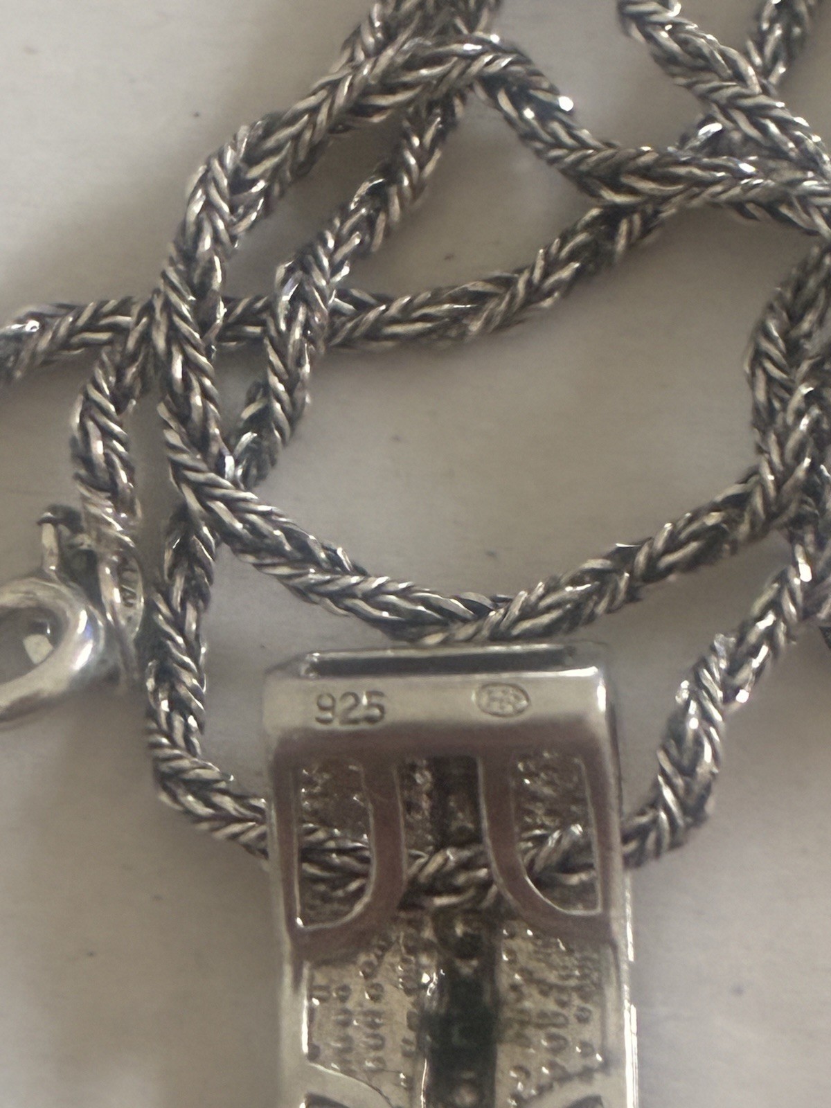 Heng Ngai HN Sterling Diamond Greek Key Design Necklace Bracelet Earring Set