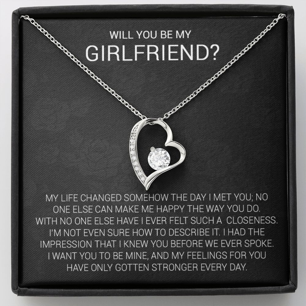 Girlfriend Proposal Necklace, Girlfriend Proposal Gift, Be My Girlfriend Gift
