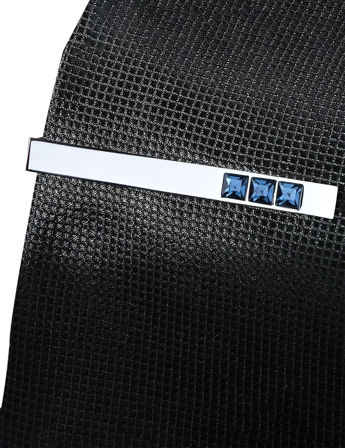 Men’s Classic Luxury Zircon Crystal Tie Clip Silver Tone Light Brass Regular
