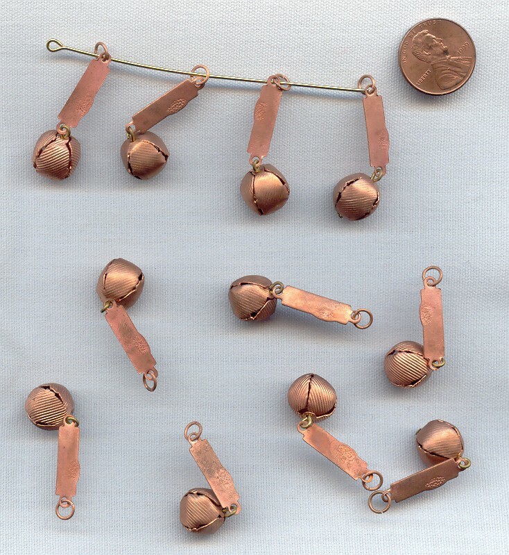 24 VINTAGE COPPER COATED STEEL 1.5″ LINKED BALL DROP BEAD PENDANTS 2261