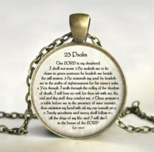 Ladies Pendant Necklace Inspiration Jewelry Psalm 23 – Includes 20″ Chain