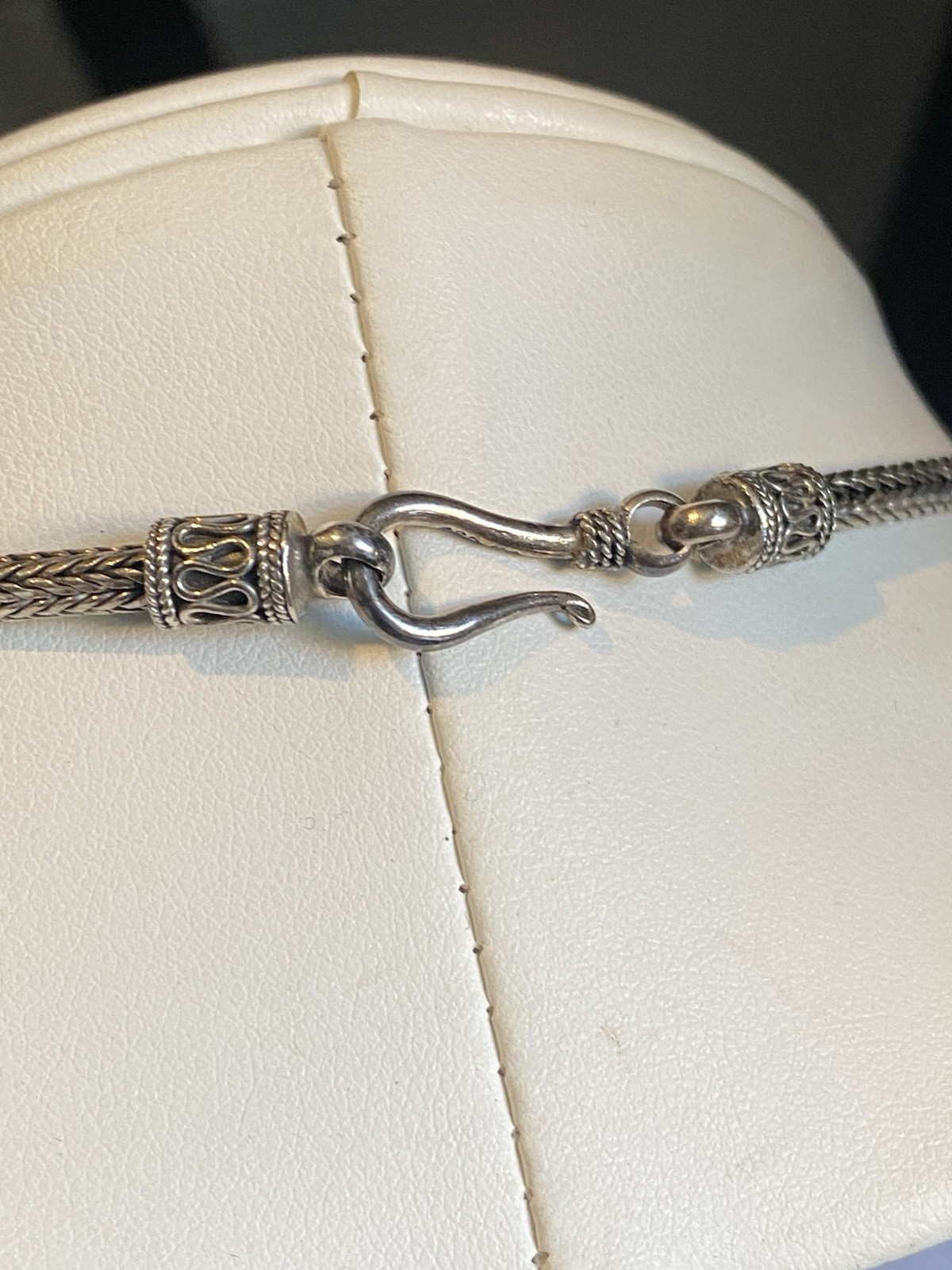 Vtg SUARTI Sterling Silver 925 BA Bali Ornate Beads Wheat Chain 16” Necklace 64g