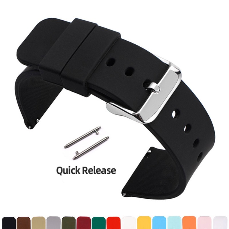 10 12 14 16 18 19 20 21 22 24mm Soft Silicone Watch Band Watch Strap Replacement