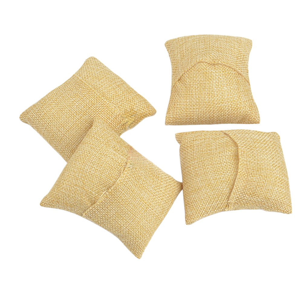 6Pcs Jewelry Display Pillows Light Yellow Soft Bracelet Pillow Watch Organizer