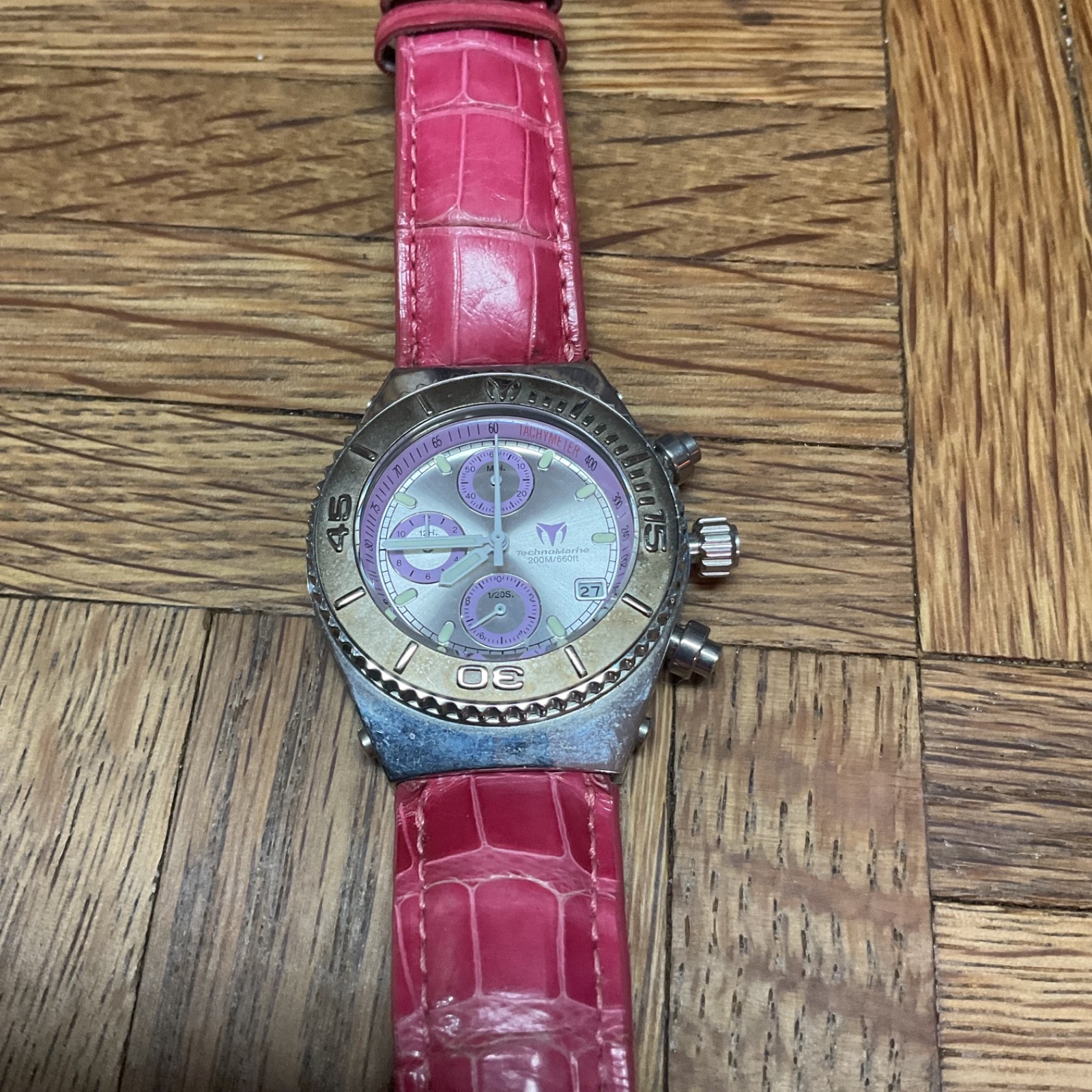 TechnoMarine Cruise CS11 45mm Unisex Chronograph 200M Louisiana Alligator Strap
