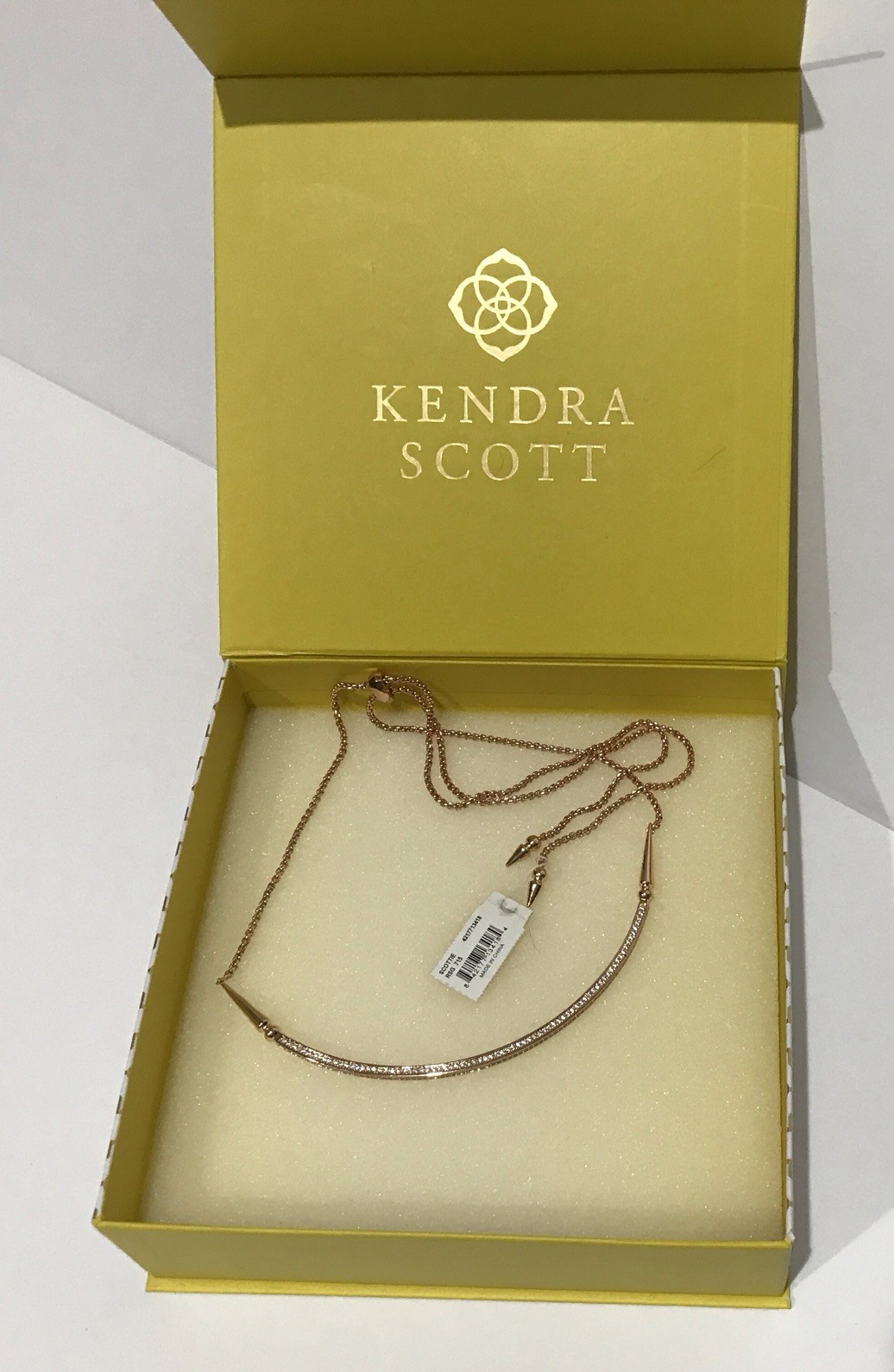 Kendra Scott Scottie Rose Goldtone Adjustable Necklace NWT & Box