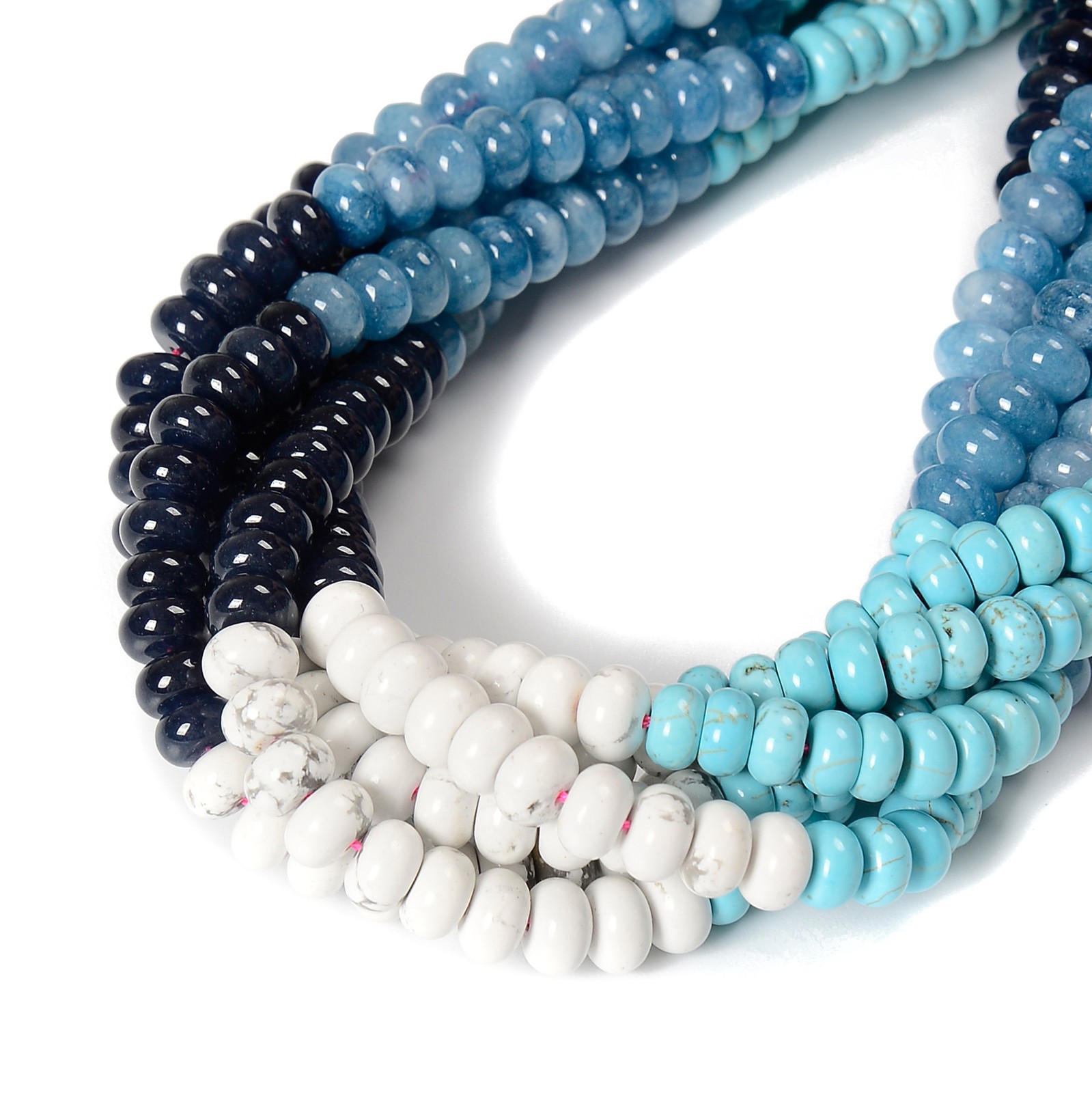 Multi-color Gemstone Smooth Rondelle Beads Size 5x8mm 15.5” Strand